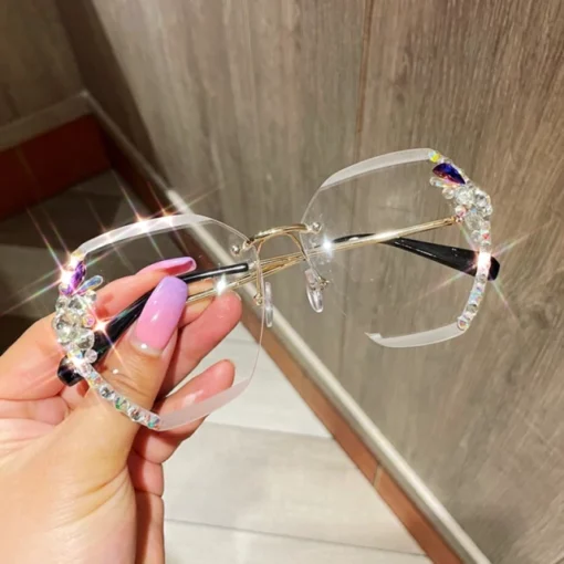 2022 Woman Rimless Diamond Sunglasses