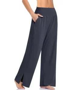 Women's Wide Leg Casual Loose Yoga Sweatpants Home Comfort Pajama Pants With Pockets