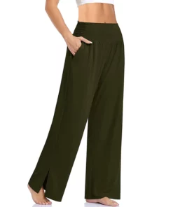 Women's Wide Leg Casual Loose Yoga Sweatpants Home Comfort Pajama Pants With Pockets