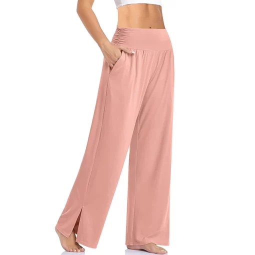 Women's Wide Leg Casual Loose Yoga Sweatpants Home Comfort Pajama Pants With Pockets