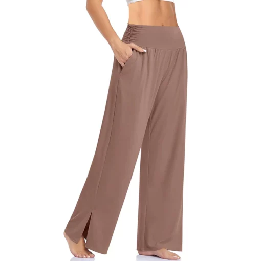 Women's Wide Leg Casual Loose Yoga Sweatpants Home Comfort Pajama Pants With Pockets