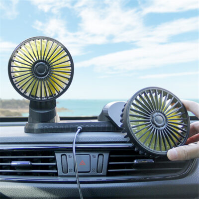 Double Cooling Car Fan