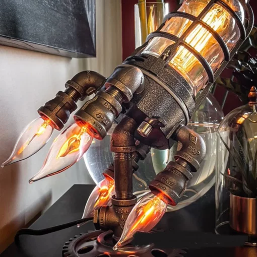 Steampunk Rocket Light LED Bedside Light