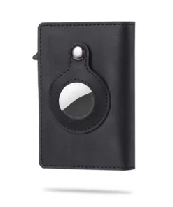 Genuine Leather Airtag Card Holder