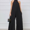 Halter Pleated Jumpsuit