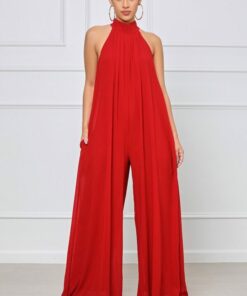 Halter Pleated Jumpsuit