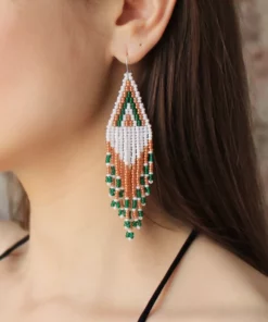 Beaded Earrings Triangle For Women