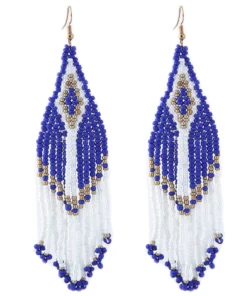 Bohemian Beads Long Native Earrings