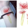 Fake Flower Red Spider Lily Tattoo