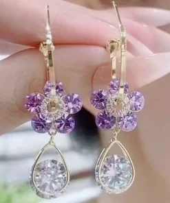 Fashion Flower Crystal Earrings