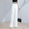 Ice Silk High Waist Wide Leg Pants