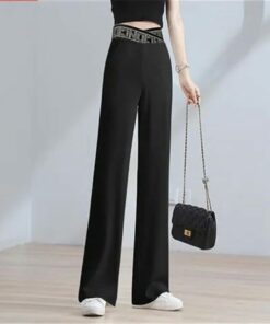 Ice Silk High Waist Wide Leg Pants