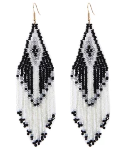 Bohemian Beads Long Native Earrings