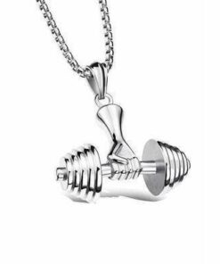 Power Dumbbell Barbell Pendant Necklace