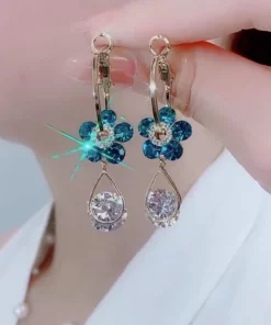 Fashion Flower Crystal Earrings