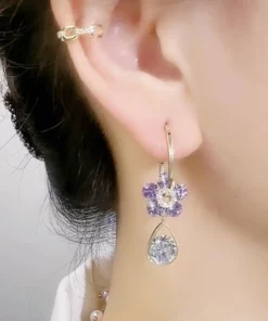 Fashion Flower Crystal Earrings