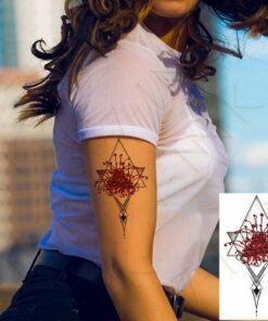 Fake Flower Red Spider Lily Tattoo