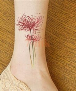 Fake Flower Red Spider Lily Tattoo