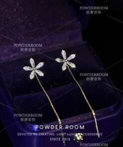 Shiny Diamond Flower Earrings