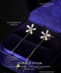 Shiny Diamond Flower Earrings