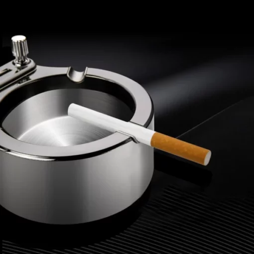 Metal Ashtray With Lighter