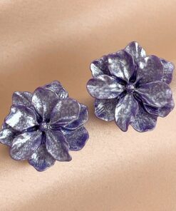 White Flower Peony Earrings For Women