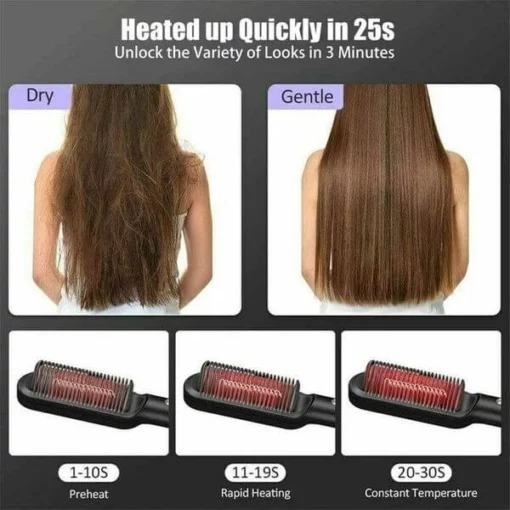 Negative Ion Hair Straightener Styling Comb