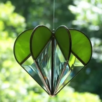 Stained Heart Shaped Suncatcher