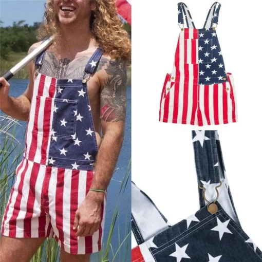 Flag store overall shorts