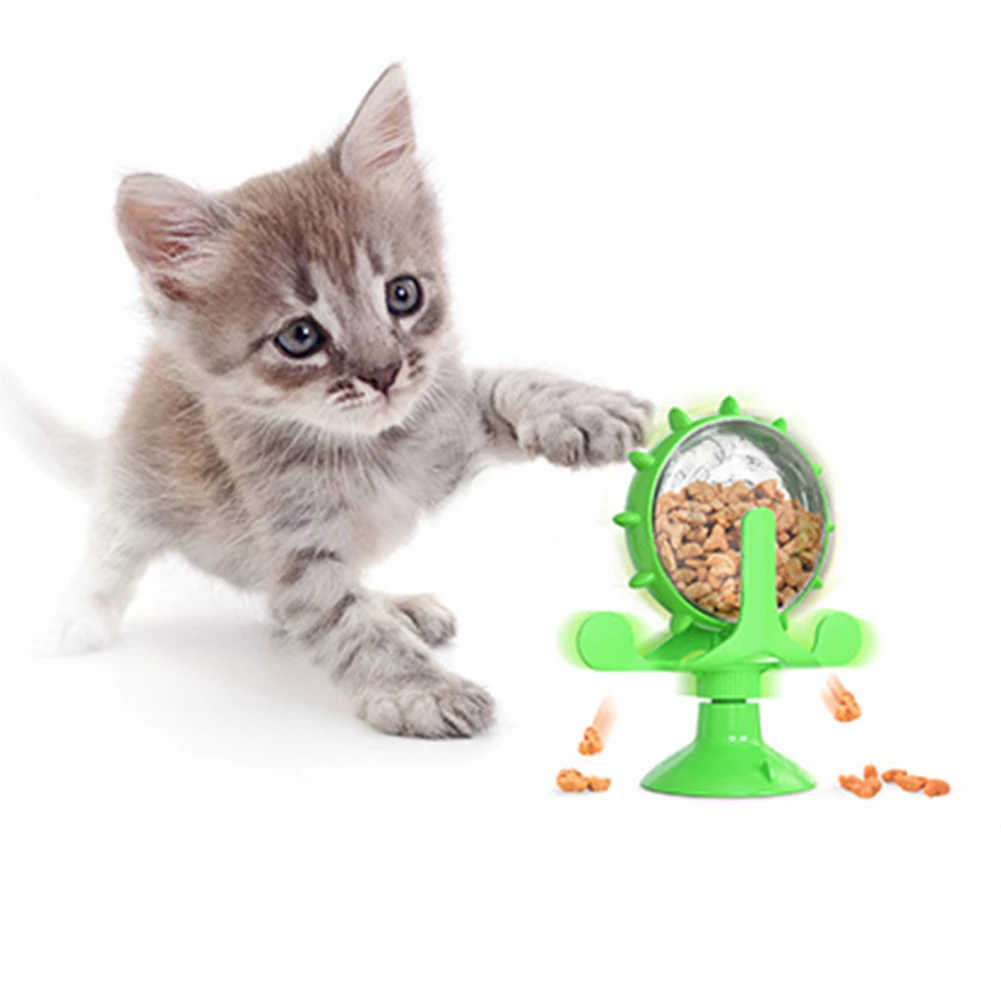 Windmill Cat Toy, 360 Rotating Windmill Food Leak Toy With Powerful Suction  Cup, Used For Interactive Toys For Cats And Kittens Indoors