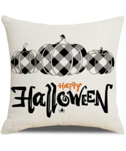 Halloween Pumpkin and Witch Printed Pillow Cases