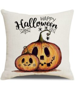 Halloween Pumpkin and Witch Printed Pillow Cases