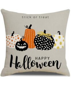 Halloween Pumpkin and Witch Printed Pillow Cases