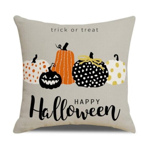 Halloween Pumpkin and Witch Printed Pillow Cases