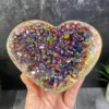 Heart Shaped Rainbow Crystal Cluster