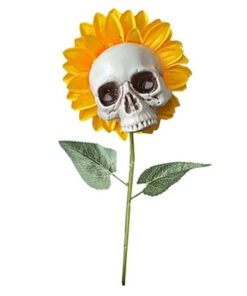 Halloween Scary Sunflower Skull