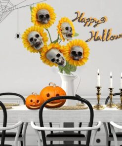 Halloween Scary Sunflower Skull