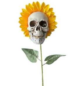 Halloween Scary Sunflower Skull