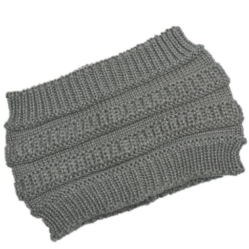 Knitted Woolen Ponytail Hat