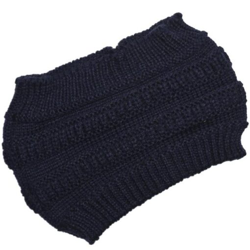 Knitted Woolen Ponytail Hat