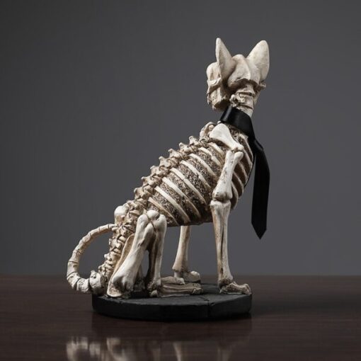 Retro Skull Dog Statue