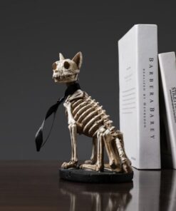 Retro Skull Dog Statue