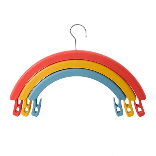 Three-Layer Multifunctional Rainbow Rotating Clothes Hanger