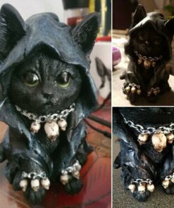 Resin Black Cat Statue Decor