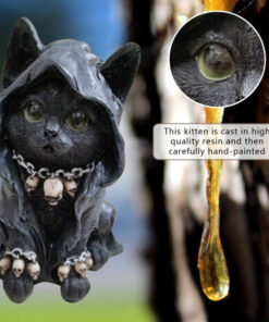 Resin Black Cat Statue Decor