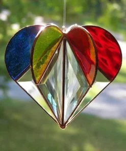 Stained Heart Shaped Suncatcher