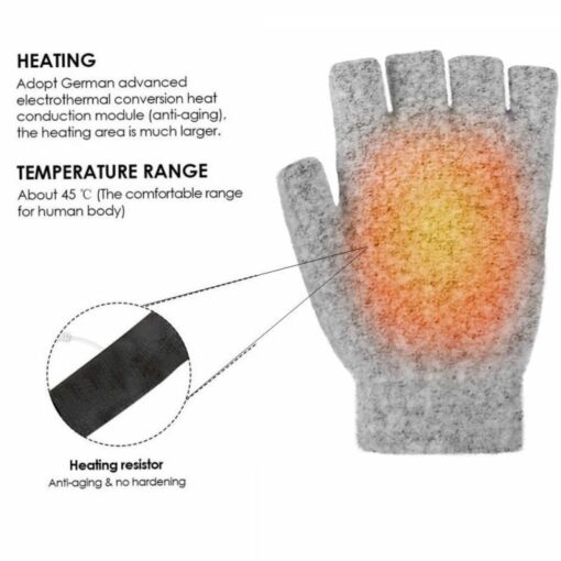 USB Powered Fingerless Heated Gloves