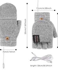 USB Powered Fingerless Heated Gloves