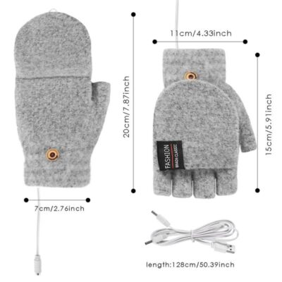 USB Powered Fingerless Heated Gloves