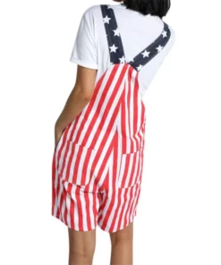 American Flag Overalls Shorts